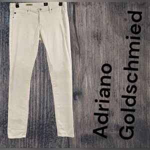 AG Adriano Goldschmied SZ 30R White The Legging Super Skinny Stretch Jean Denim